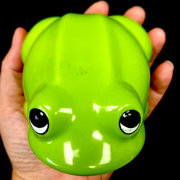 Vintage ceramic big mouth ceramic green frog sink sponge /scrubby holder - Picture 9 of 10